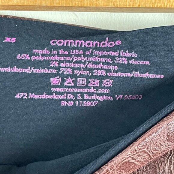 COMMANDO brown XS Croc-effect high-rise faux-leather leggings slimming - Picture 12 of 16